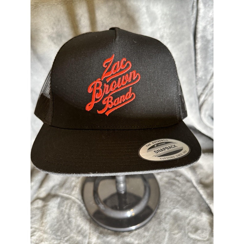 Zac Brown Band Hat Cap Snap Back Mens One Size Black Yupoong Trucker Mesh‎